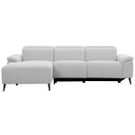 ECKSOFA  in Leinenoptik Hellgrau, Grauweiß  171/270 cm  - Schwarzchrom/Hellgrau, Design, Holz/Kunststoff (171/270cm) - Xora