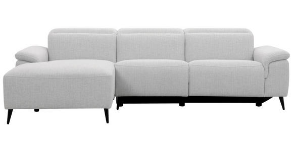 ECKSOFA  in Leinenoptik Hellgrau, Grauweiß  171/270 cm  - Schwarzchrom/Hellgrau, Design, Holz/Kunststoff (171/270cm) - Xora