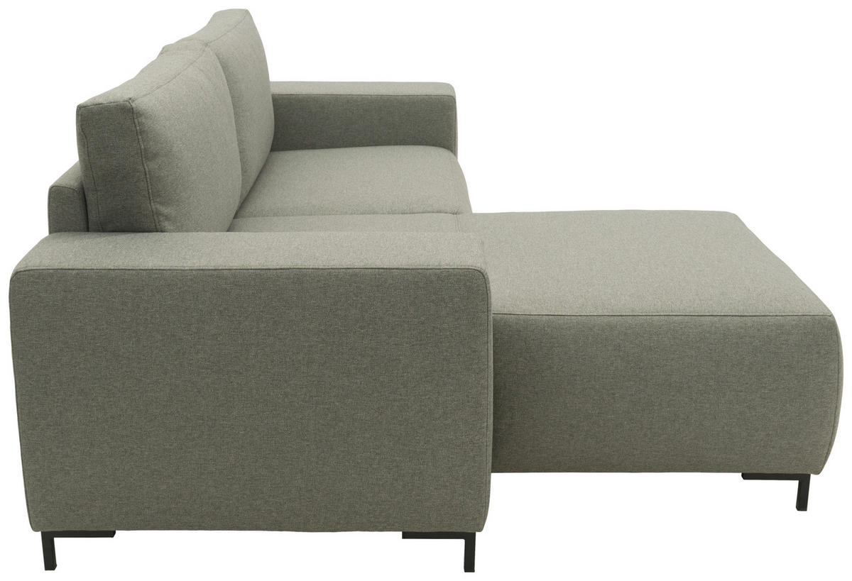 ECKSOFA in Webstoff Graubraun  242/160 cm  - Graubraun/Schwarz, Design, Textil/Metall (242/160cm) - LOOKS by W.Joop