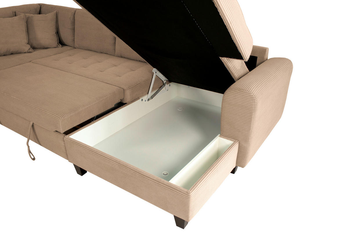 WOHNLANDSCHAFT MORITZ Karamell Cord  - Karamell, Trend, Textil (178/324/155cm) - P & B