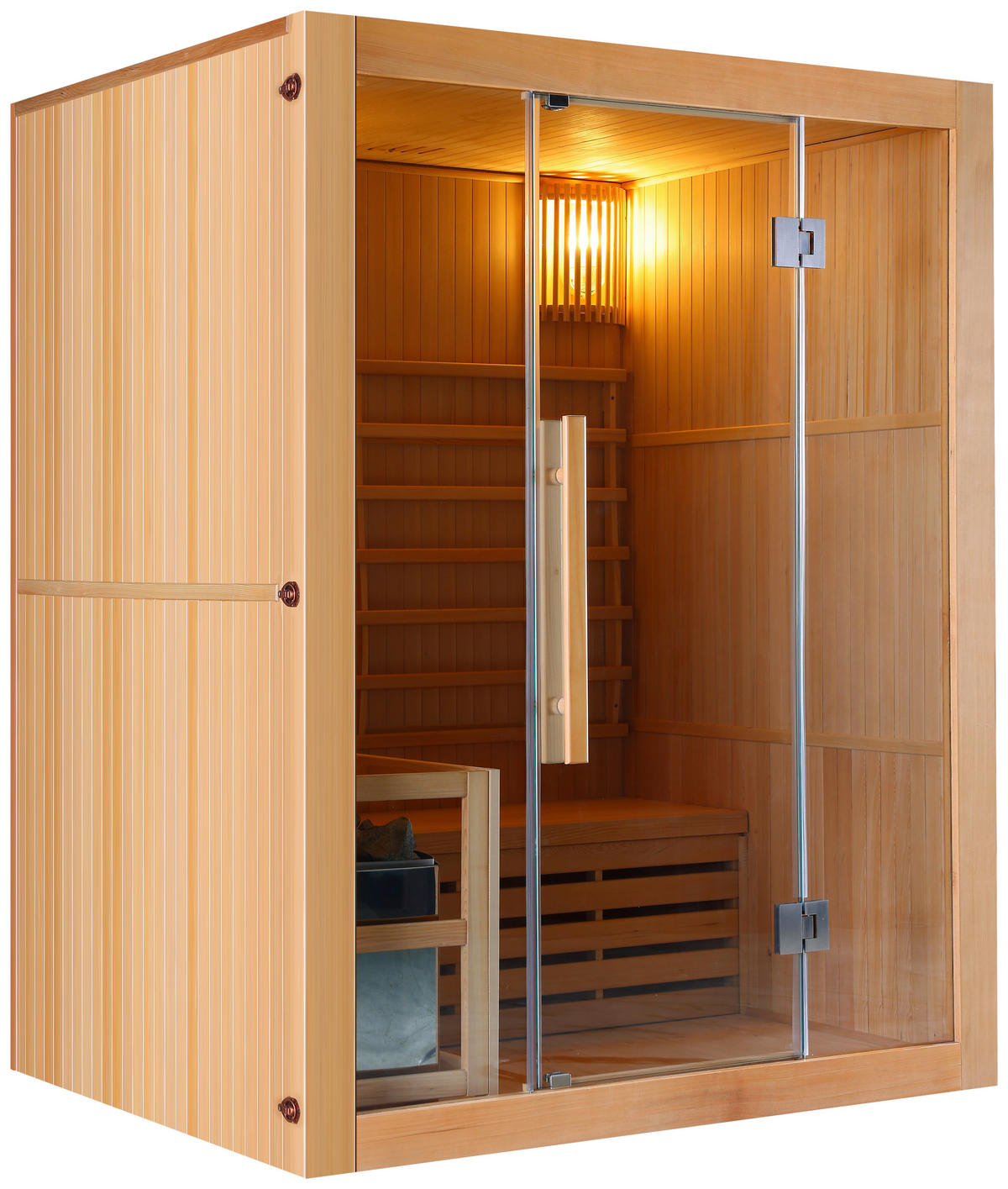 SAUNA für 3 Personen  - Basics, Holz (150/190/120cm)