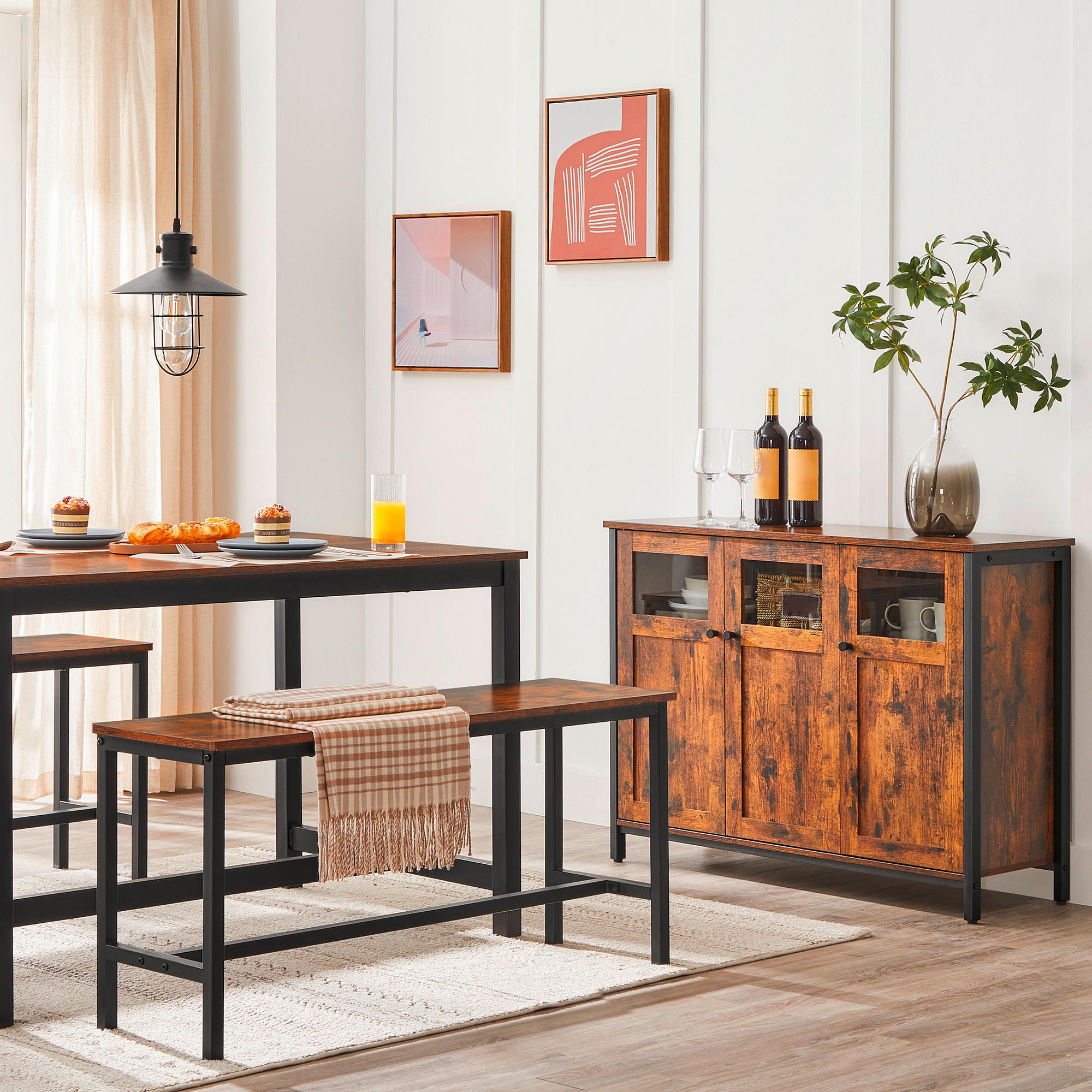SIDEBOARD  in 100/75/35 cm  - Dunkelbraun/Schwarz, Trend, Holzwerkstoff (100/75/35cm) - MID.YOU