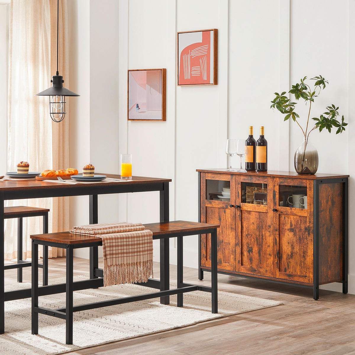 SIDEBOARD  in 100/75/35 cm  - Dunkelbraun/Schwarz, Trend, Holzwerkstoff (100/75/35cm) - MID.YOU