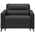 SCHLAFSESSEL Echtleder Schwarz Liegefunktion {item.attr(124-153'),[ ]} - Schwarz, Design, Leder/Metall (115/89/97cm) - Novel