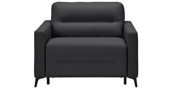 SCHLAFSESSEL Echtleder Schwarz Liegefunktion {item.attr(124-153'),[ ]} - Schwarz, Design, Leder/Metall (115/89/97cm) - Novel