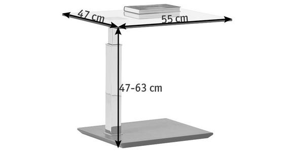 COUCHTISCH in Metall, Glas, Holzwerkstoff 55/47/47-63 cm  - Design, Glas/Holzwerkstoff (55/47/47-63cm) - Venda