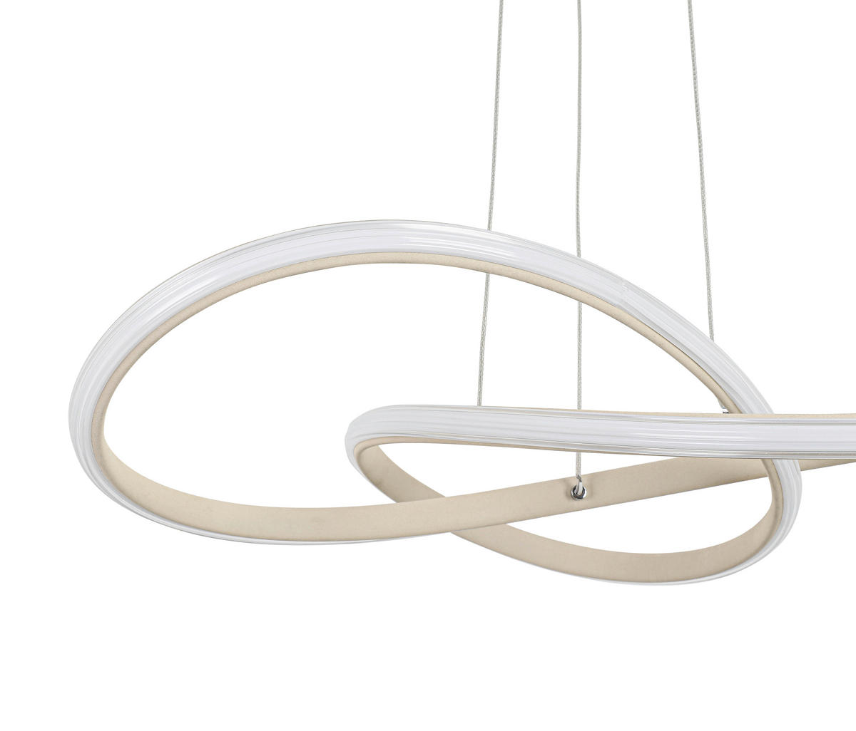 LED-HÄNGELEUCHTE 55/120 cm  - Sandfarben/Chromfarben, Design, Kunststoff/Metall (55/120cm) - Novel