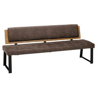 SITZBANK in Holz, Textil Hellbraun  - Hellbraun/Schwarz, Design, Holz/Textil (160/85/60cm) - Venda