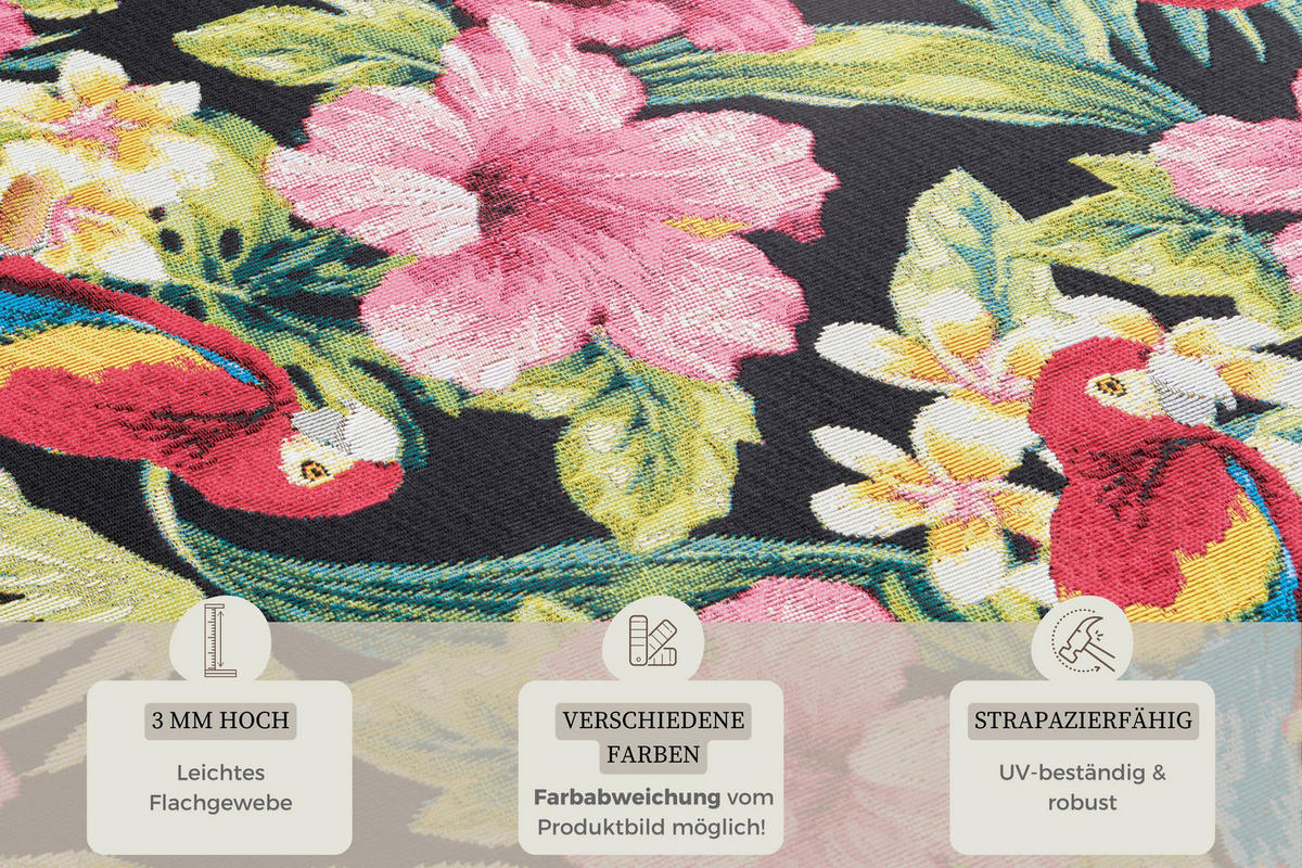 OUTDOORTEPPICH 80/165 cm Flair Multicolor, Schwarz  - Multicolor/Schwarz, Design, Kunststoff (80/165cm) - Hanse Home