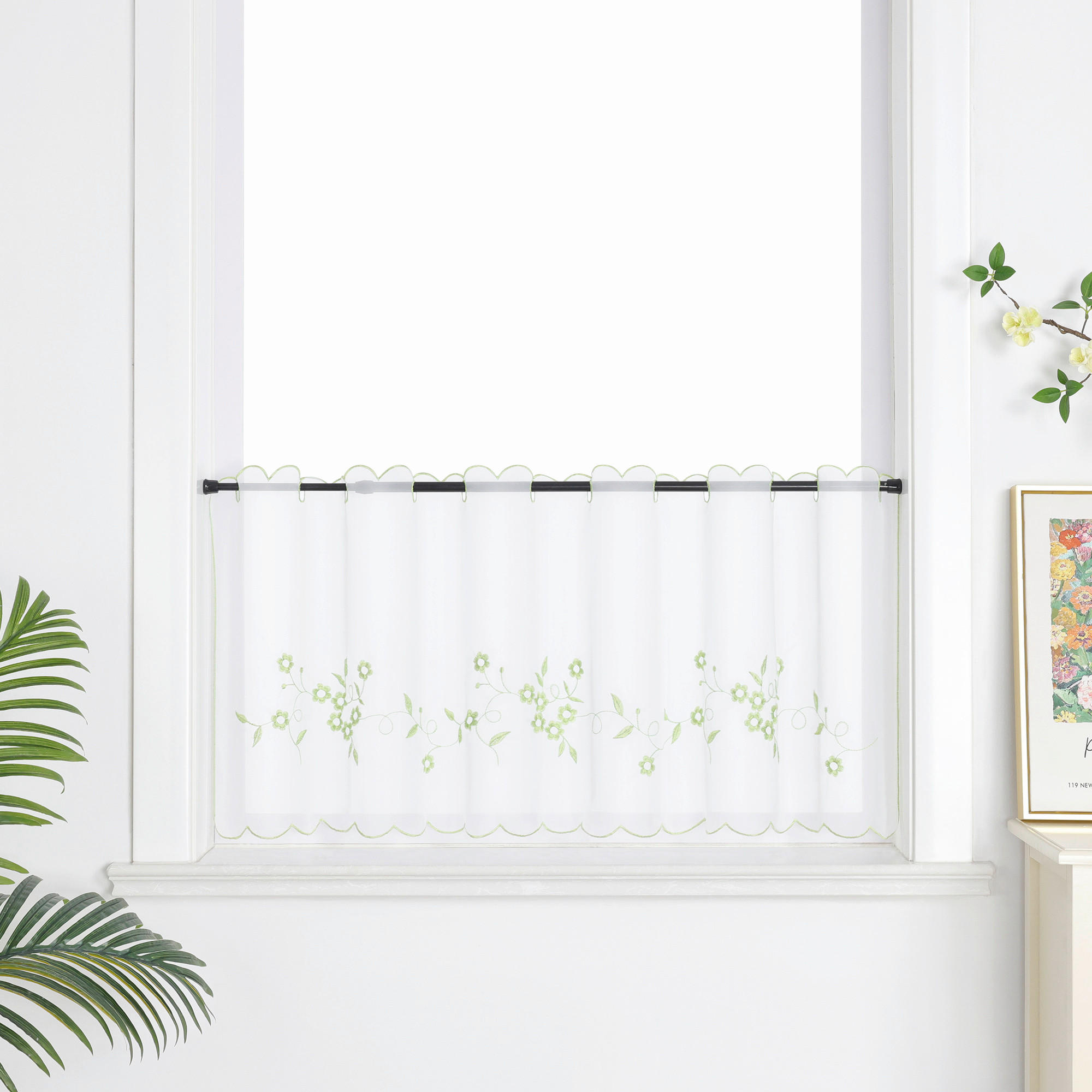 Joyswahl Kurzgardine scheibengardine Weiß 120x60 cm