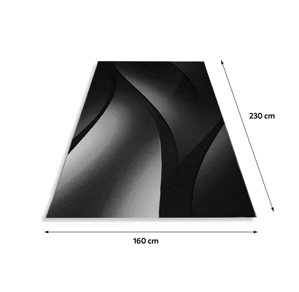 WEBTEPPICH 160/230 cm Plus 8010 Schwarz, Weiß  - Schwarz/Weiß, Design, Textil (160/230cm) - Novel