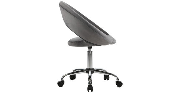 DREHSTUHL Samt Grau, Chromfarben  - Chromfarben/Grau, KONVENTIONELL, Kunststoff/Textil (66/82-94/54cm) - Carryhome