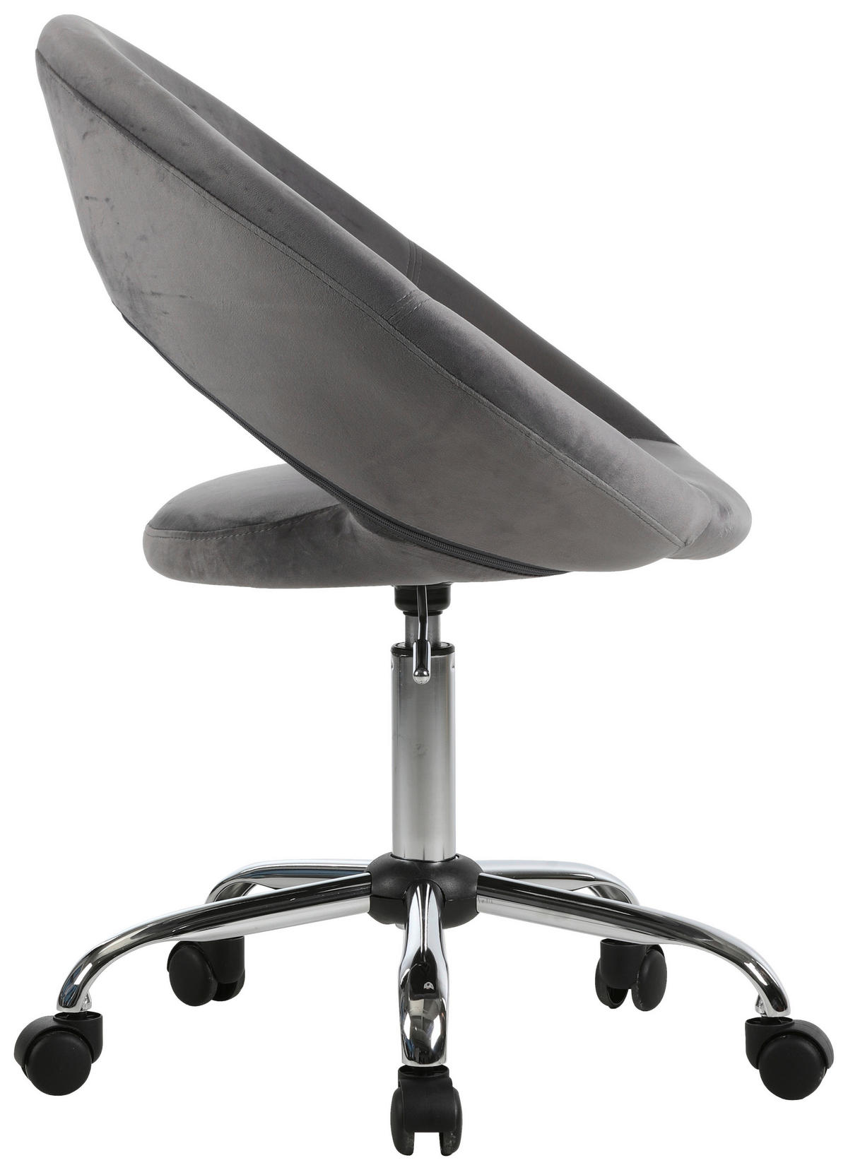 DREHSTUHL Samt Grau, Chromfarben  - Chromfarben/Grau, KONVENTIONELL, Kunststoff/Textil (66/82-94/54cm) - Carryhome