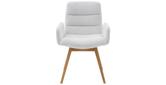 ARMLEHNSTUHL in Cord - Creme/Naturfarben, Design, Holz/Textil (61/88/66cm) - Dieter Knoll