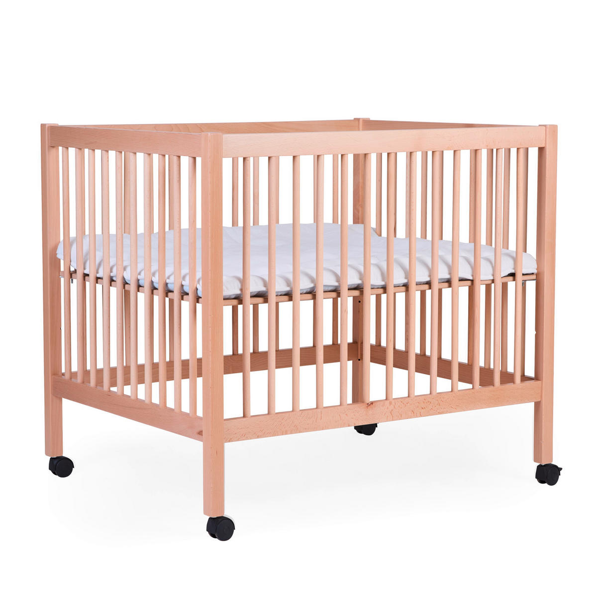 LAUFGITTER PA97NA Natur inkl. Rollen 98/78/82 cm  - Naturfarben, KONVENTIONELL, Holz/Kunststoff (98/78/82cm) - Childhome