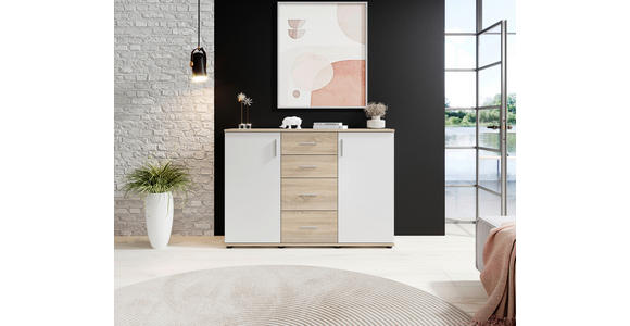 KOMMODE Bobby in 120/82/35 cm - Silberfarben/Schwarz, Design, Holzwerkstoff/Kunststoff (120/82/35cm) - Carryhome