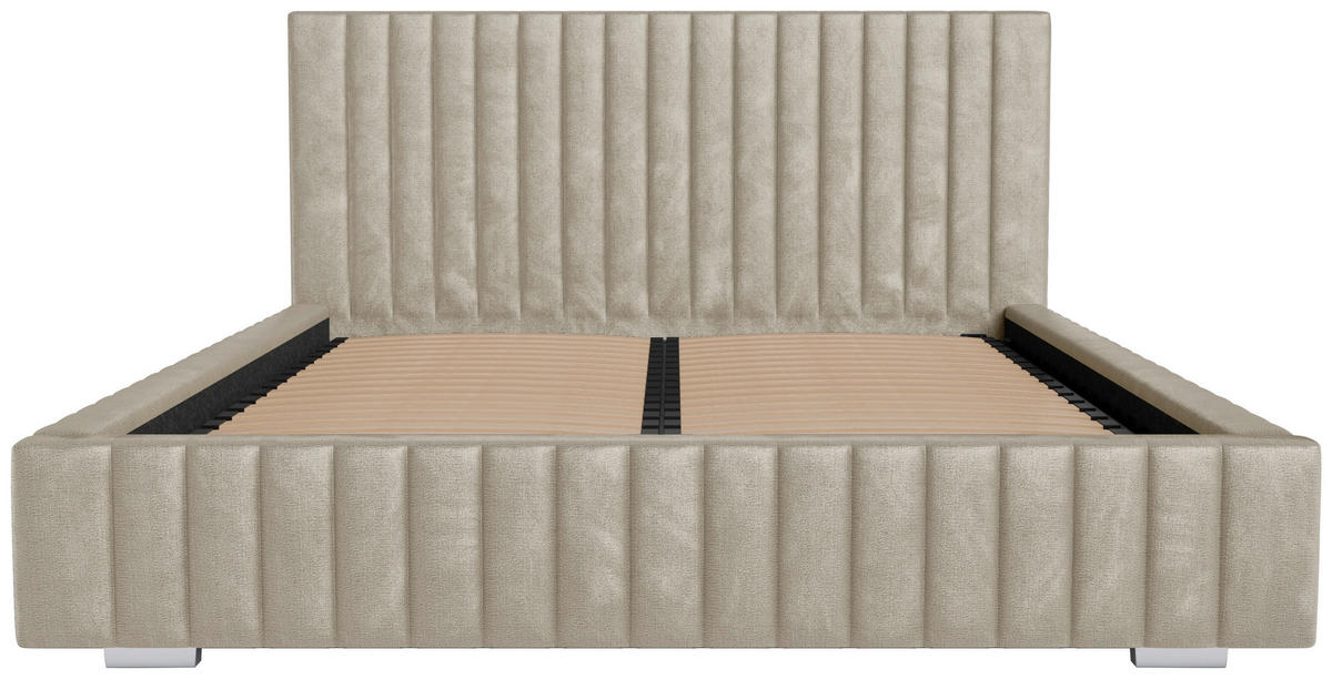POLSTERBETT 180/200 cm,  in Beige, Lattenrost, Bettkasten,  - Beige/Schwarz, Design, Holz/Kunststoff (180/200cm) - Boxxx