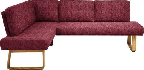ECKBANK 174/240 cm  in Rot, Eichefarben  - Eichefarben/Rot, Design, Holz/Textil (174/240cm) - Dieter Knoll