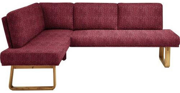 ECKBANK 174/240 cm  in Rot, Eichefarben  - Eichefarben/Rot, Design, Holz/Textil (174/240cm) - Dieter Knoll