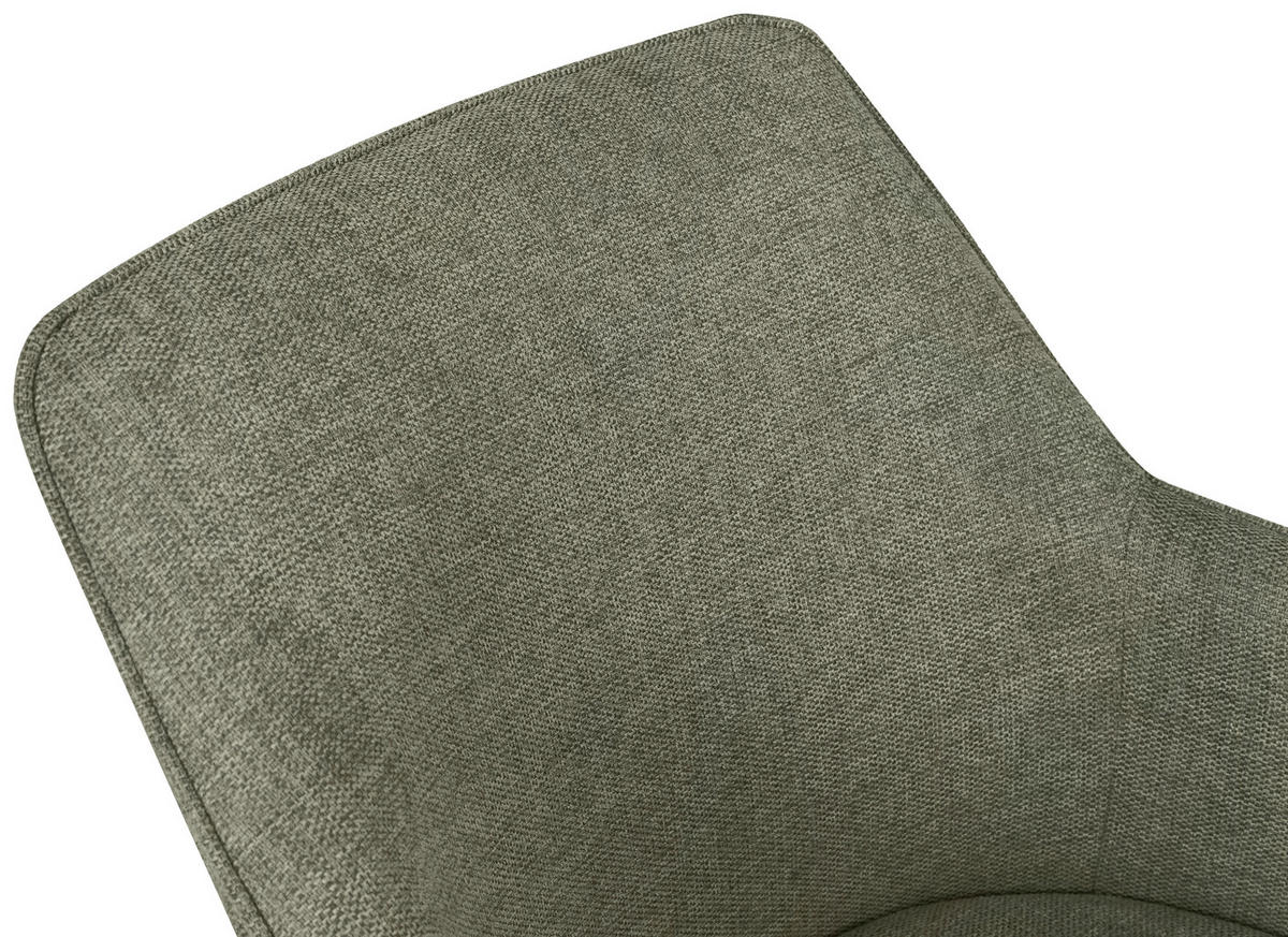 ARMLEHNSTUHL  in Webstoff  - Schwarz/Olivgrün, KONVENTIONELL, Textil/Metall (62/86/63cm) - SetOne by Musterring