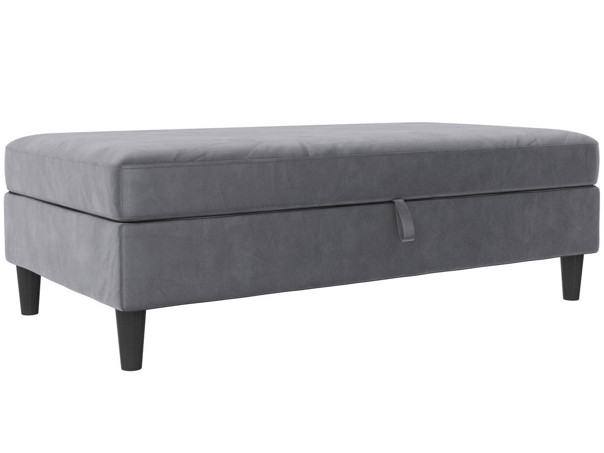 HOCKER in Textil Anthrazit  - Anthrazit/Schwarz, Basics, Kunststoff/Textil (130/43/69cm) - Livetastic