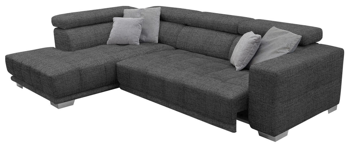 CANAPÉ D'ANGLE in Chenille Grau  - Chromfarben/Grau, Design, Textil (207/301cm) - Xora