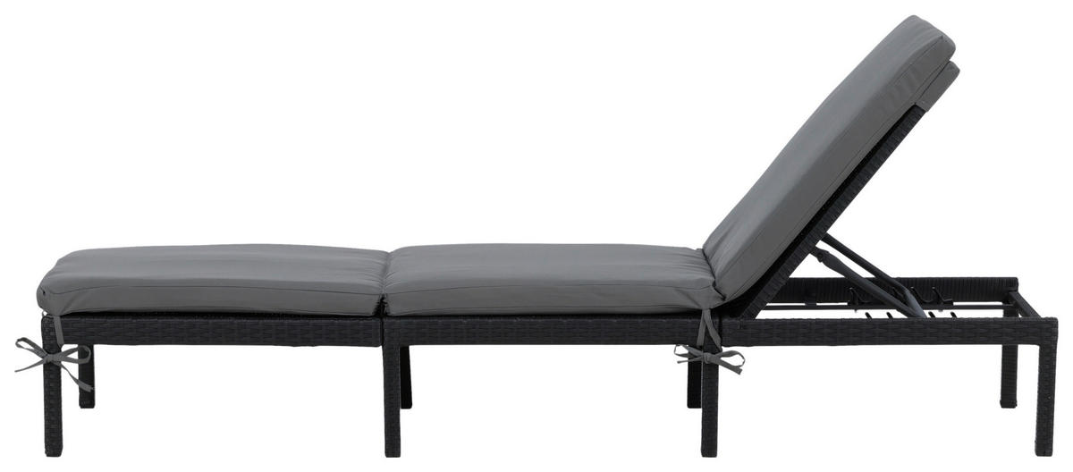 SONNENLIEGE 59/84/198 cm  - Schwarz, KONVENTIONELL, Kunststoff (59/84/198cm) - Gardenson