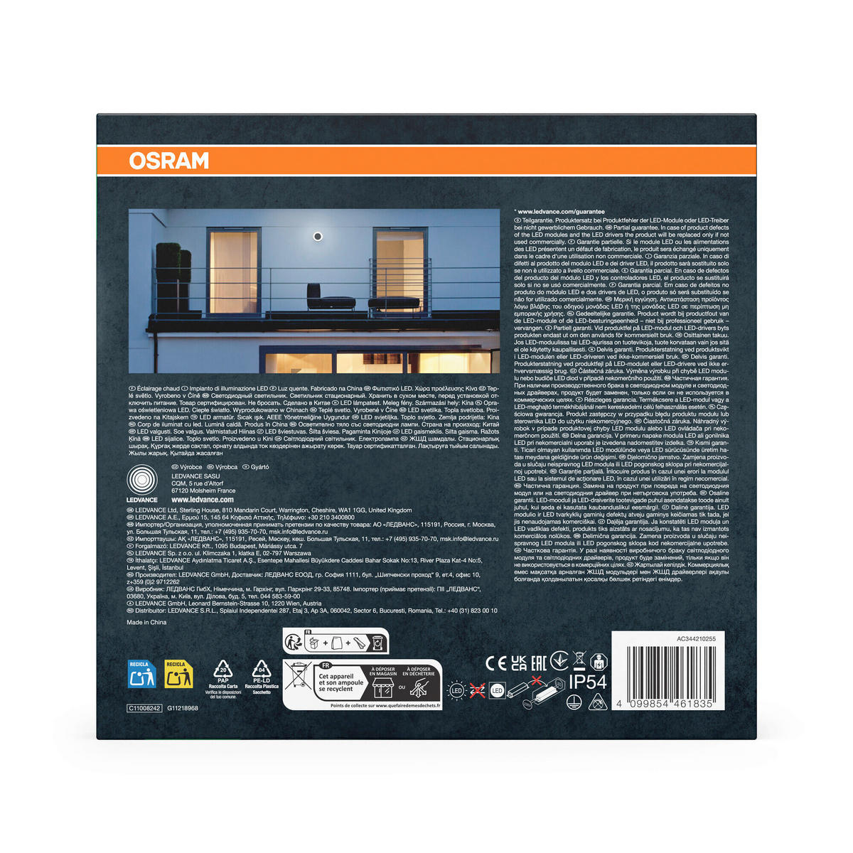LED-AUßENLEUCHTE 20,2/20,2/4,5 cm   - Dunkelgrau, Basics, Kunststoff/Metall (20,2/20,2/4,5cm) - Osram
