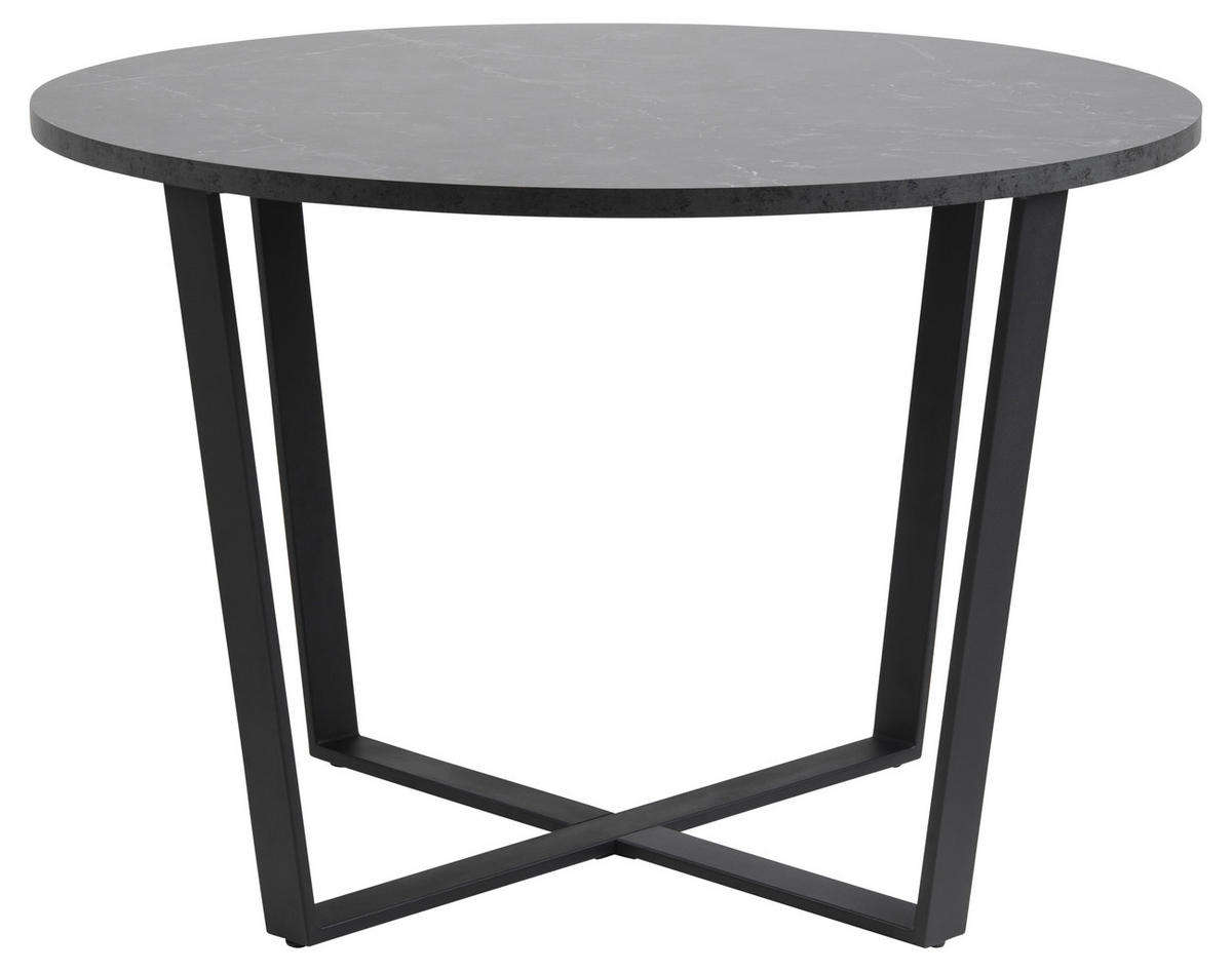 MATBORD i metall, trämaterial 110/110/75 cm   - svart, Design, metall/trämaterial (110/110/75cm) - Best Price