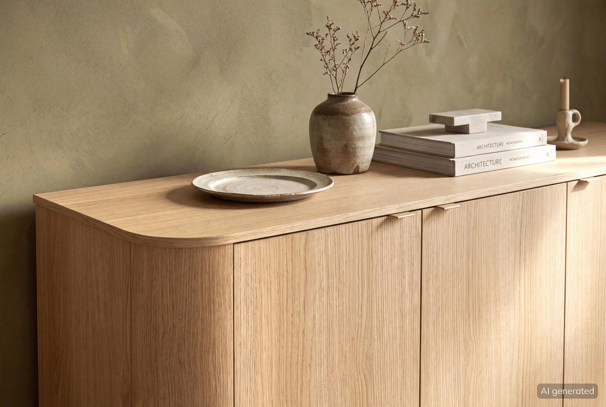 SIDEBOARD  181/76/43 cm  - Eichefarben, Design, Holzwerkstoff/Metall (181/76/43cm) - MID.YOU