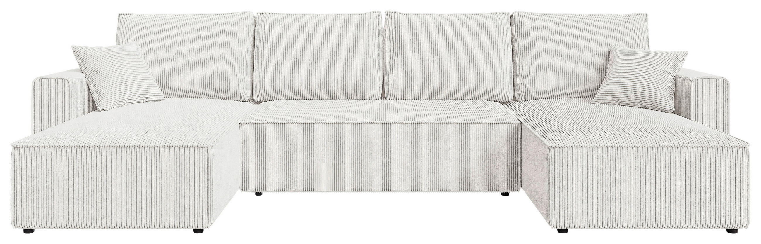 WOHNLANDSCHAFT  in Cord Naturfarben  - Schwarz/Naturfarben, KONVENTIONELL, Kunststoff/Textil (140/305/140cm) - Carryhome