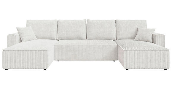 WOHNLANDSCHAFT Naturfarben Cord  - Schwarz/Naturfarben, KONVENTIONELL, Kunststoff/Textil (140/305/140cm) - Carryhome