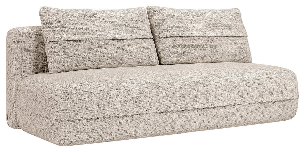 SCHLAFSOFA Chenille Beige  inkl. Rückenkissen, Bettkasten, Schlaffunktion, Rücken echt, Liegefläche im Originalstoff  - Beige/Schwarz, KONVENTIONELL, Kunststoff/Textil (213/92/105cm) - Milino