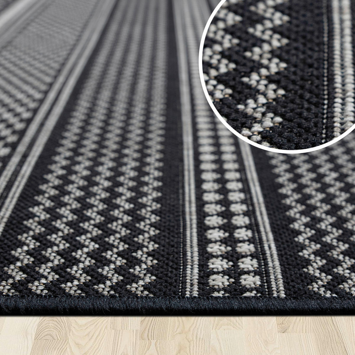 OUTDOORTEPPICH 200/290 cm Grau, Schwarz  - Schwarz/Grau, Design, Kunststoff (200/290cm) - Novel