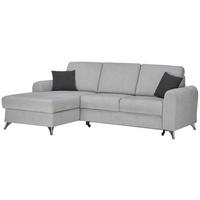 ECKSOFA in Flachgewebe Hellgrau  167/244 cm  - Silberfarben/Hellgrau, Design, Textil/Metall (167/244cm) - Cantus