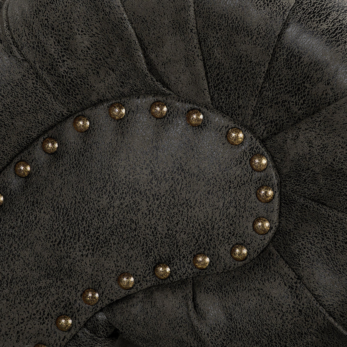 RÉCAMIERE Lederlook Anthrazit  - Anthrazit/Braun, Design, Holz/Textil (185/93/75cm) - Livetastic