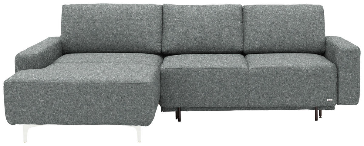 ECKSOFA  in Mikrovelours Grün  160/248 cm  - Alufarben/Grün, Design, Textil/Metall (160/248cm) - Sedda