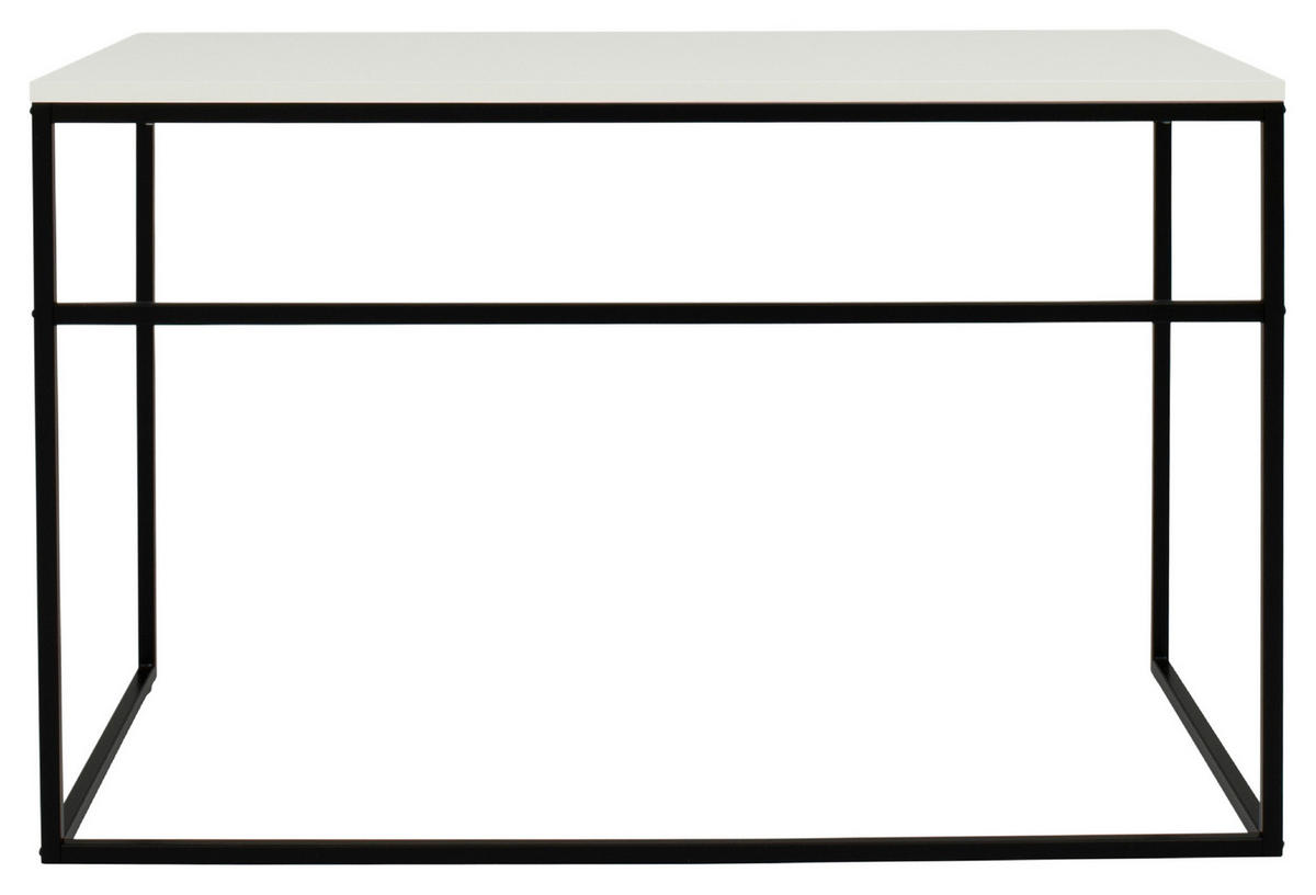 SCHREIBTISCH 118/60/75 cm  in Schwarz, Weiß  - Schwarz/Weiß, Design, Metall (118/60/75cm)