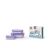 VORRATSDOSENSET  - Klar/Lila, KONVENTIONELL, Kunststoff (25,0/20,0/7,0cm) - Mepal