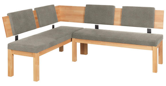 ECKBANK 160/200 cm  in Buchefarben, Greige  - Greige/Buchefarben, Natur, Holz/Textil (160/200cm) - Cantus