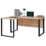 ECKSCHREIBTISCH 150/125/73 cm  in Eiche Artisan  - Schwarz/Eiche Artisan, KONVENTIONELL, Holzwerkstoff/Metall (150/125/73cm) - Venda