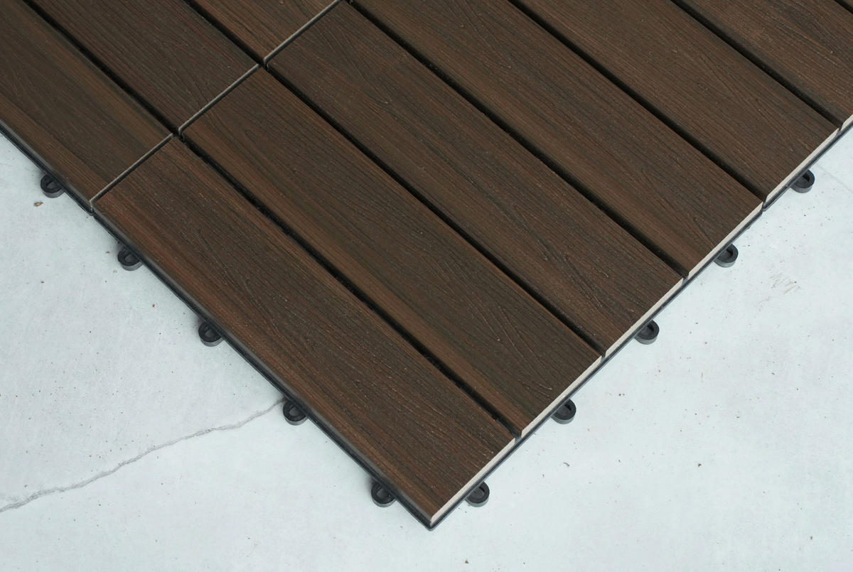 TERRASSENFLIESE Braun 11 Stück  - Braun, Basics, Holzwerkstoff (30/30/2,4cm) - Ambia Garden