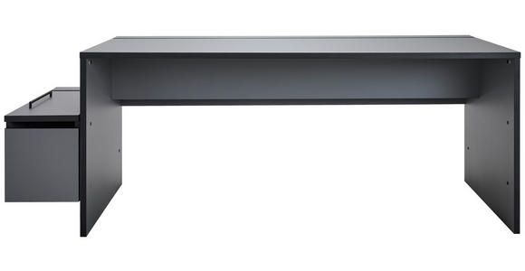 GAMINGTISCH 210/80/75 cm Dunkelgrau Kabeldurchlass, Stauraum  - Dunkelgrau, MODERN, Holzwerkstoff (210/80/75cm) - Novel
