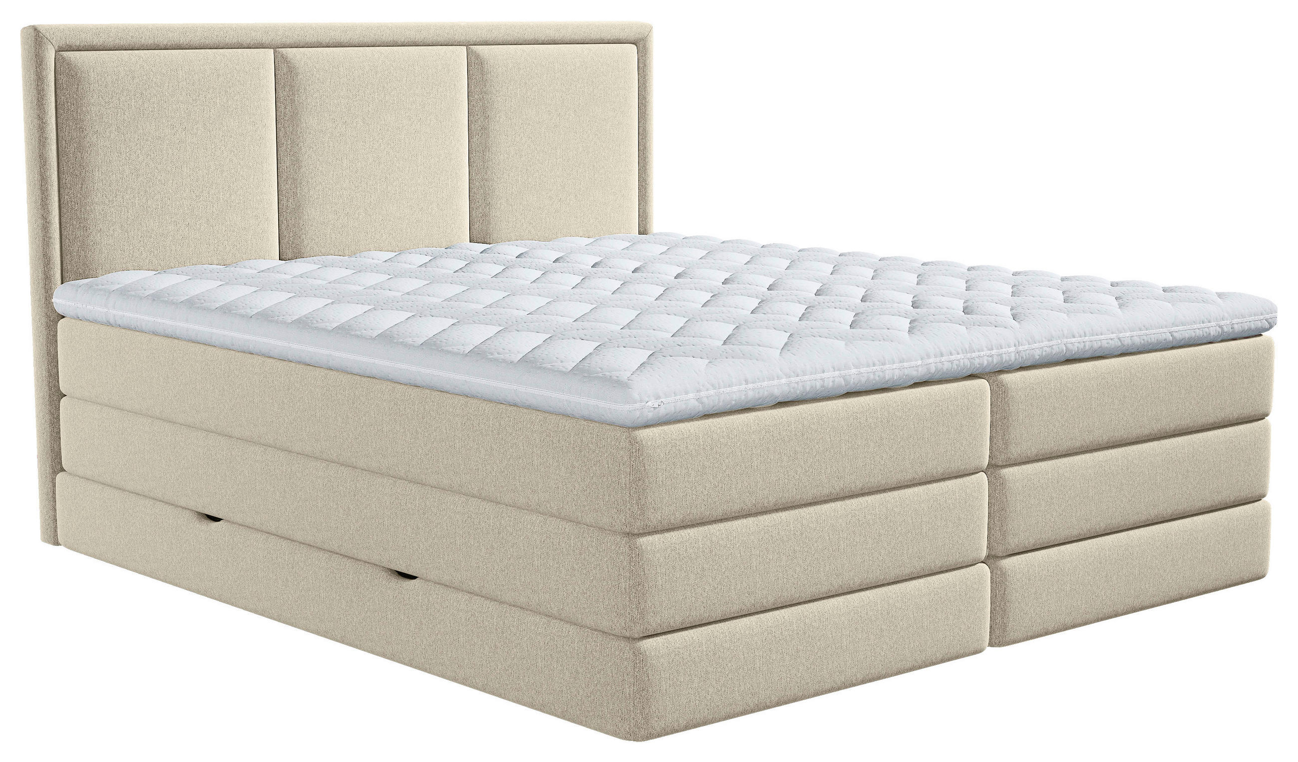 BOXSPRINGBETT 140/200 cm  in Beige  - Beige, Design, Holzwerkstoff/Kunststoff (140/200cm) - MID.YOU