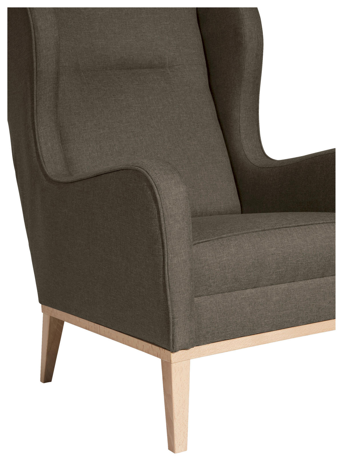 OHRENSESSEL in Flachgewebe Sahara  - Naturfarben/Sahara, Konventionell, Holz/Textil (66/104/78cm) - Max Winzer