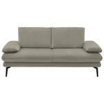 2,5-SITZER Dieter Knoll in Velours Platinfarben  - Platinfarben/Beige, Design, Textil/Metall (196/89/104cm) - Dieter Knoll