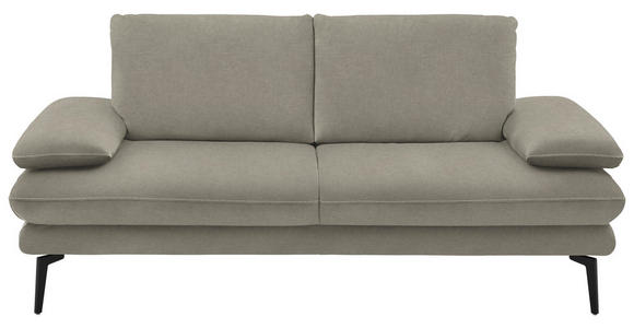 2,5-SITZER Dieter Knoll in Velours Platinfarben  - Platinfarben/Beige, Design, Textil/Metall (196/89/104cm) - Dieter Knoll