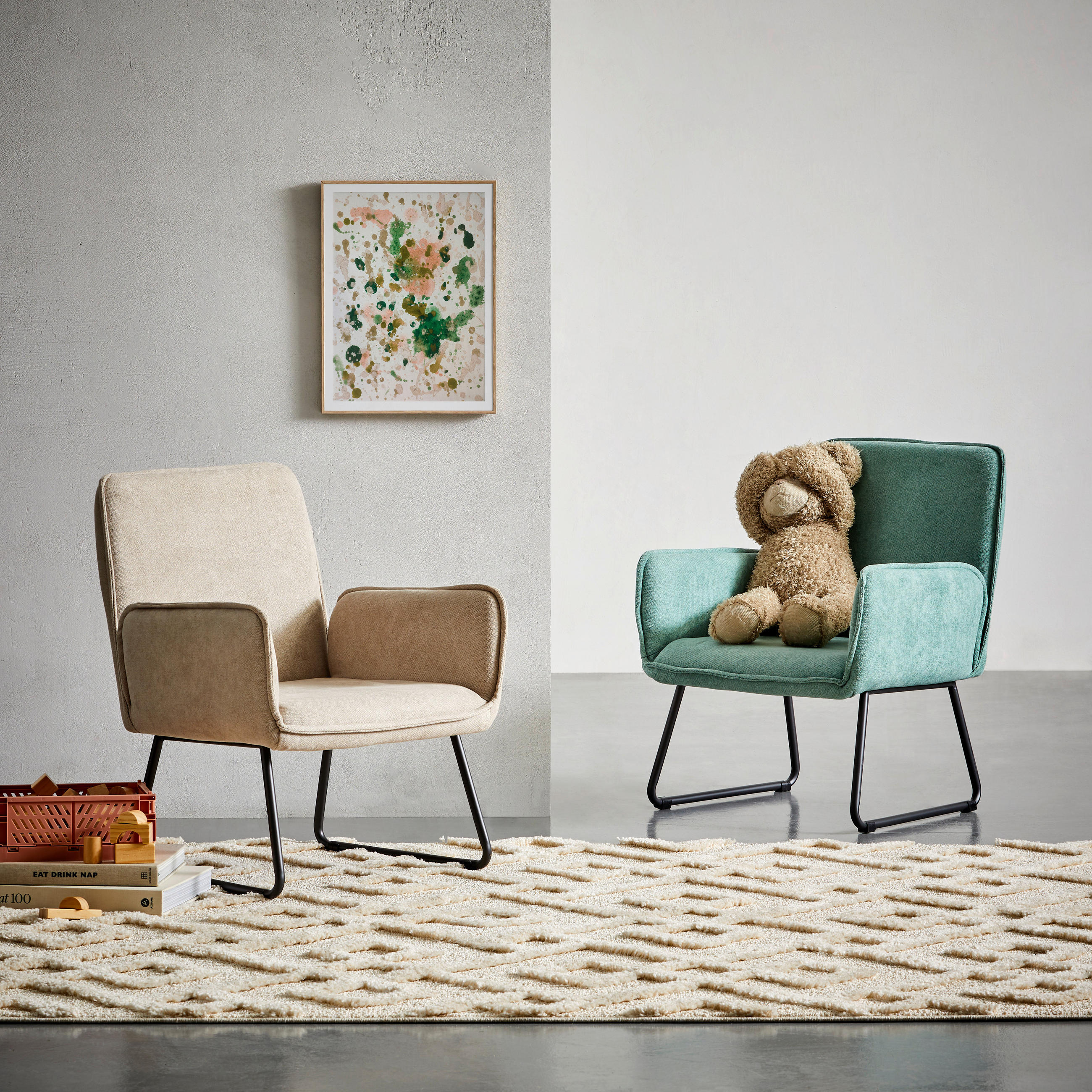 DĚTSKÉ KŘESLO šedá, béžová - šedá/béžová, Moderní, kov/dřevo (53/62/52cm) - P & B