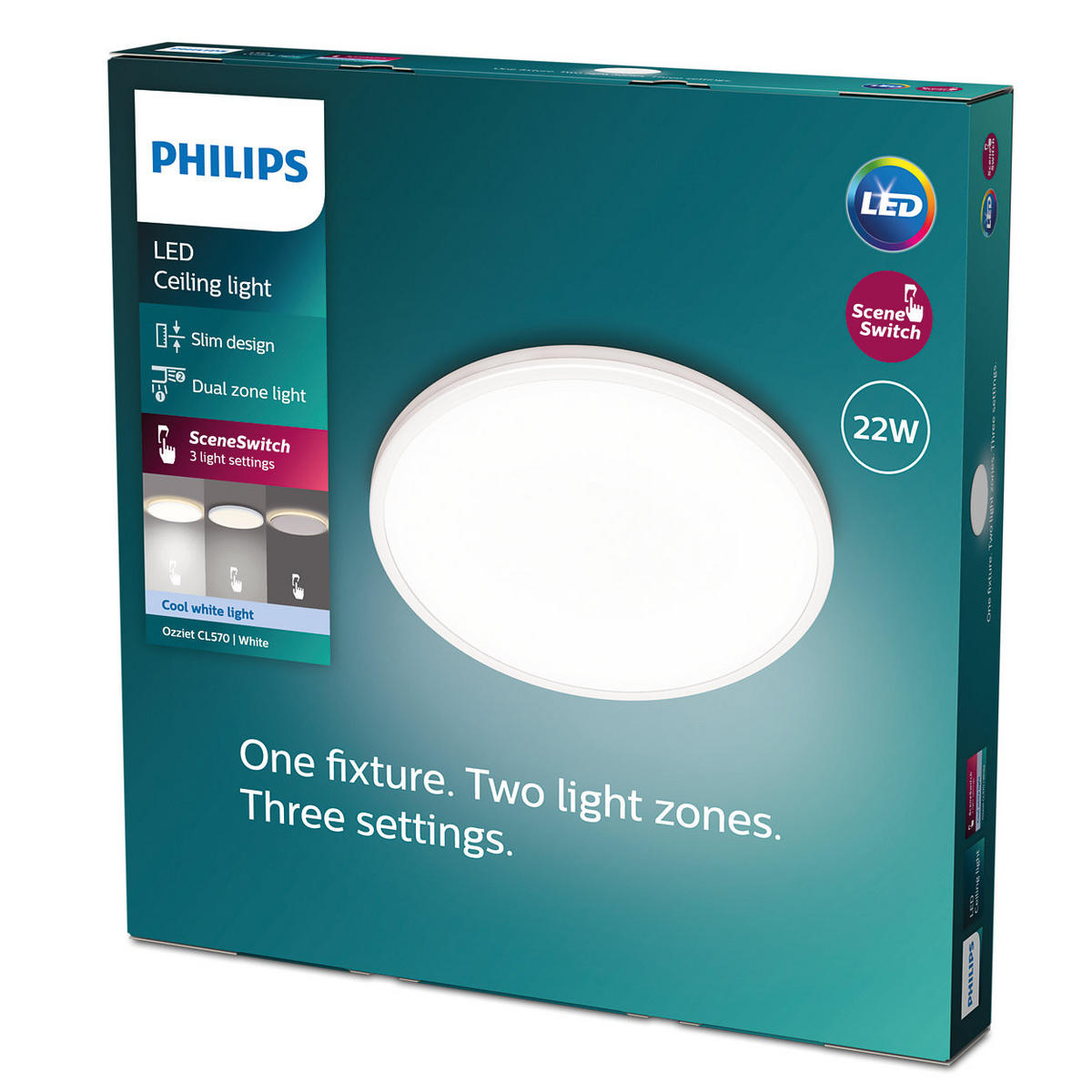 LED SVJETILJKA STROPNA Ozziet  - bijela, Basics, metal/plastika (40/4,5cm) - Philips