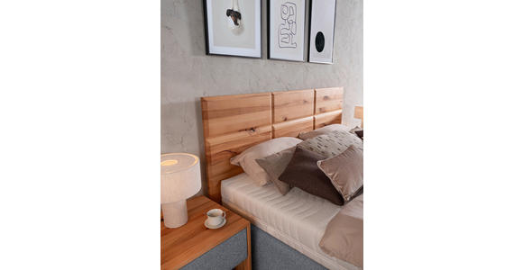 POLSTERBETT Matratze, Lattenrost, Bettkasten Grau, Buchefarben 160/200 cm - Buchefarben/Weiß, Design, Holz/Textil (160/200cm) - Valnatura